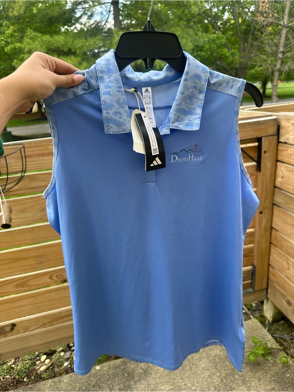 adidas Light Blue Druid Hills Sleeveless Polo